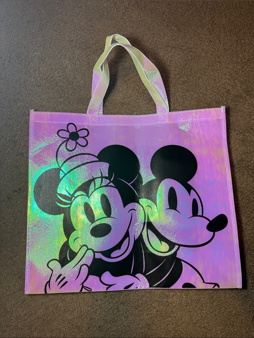Holographic Pink Minnie & Mickey Tote Bag